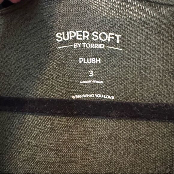 Torrid Super Soft Plush Green At The Knee Hacci Faux Wrap Dress Women’s Size 3X - Picture 7 of 11